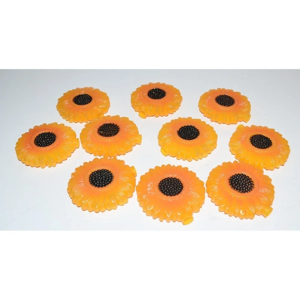 Vtg Sunflower Blow Mold String Light covers Party Camping plastic 10pc
